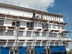 Установка вентилируемого фасада на электроподстанции