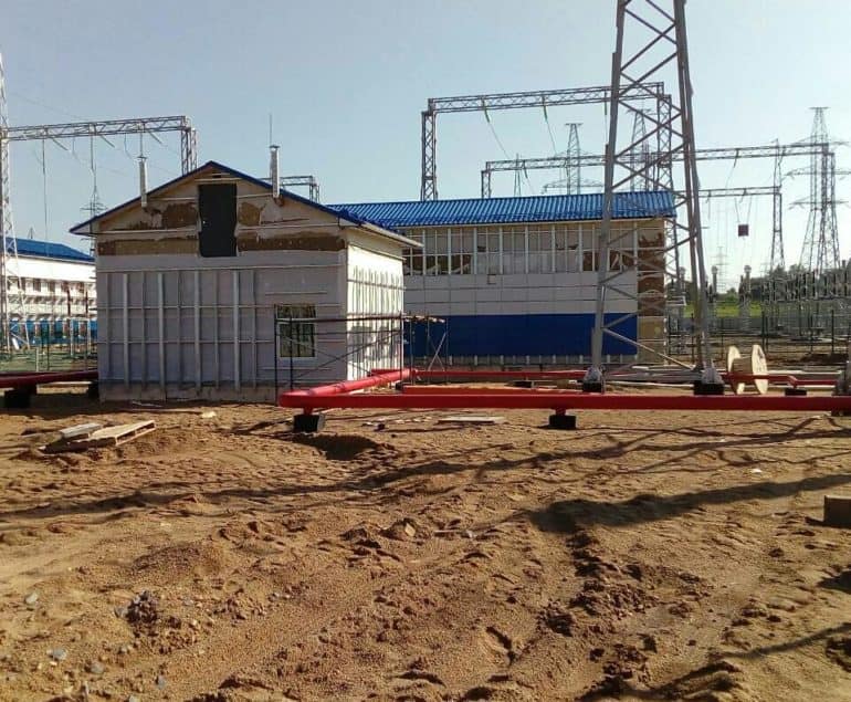 Установка вентилируемого фасада на электроподстанции