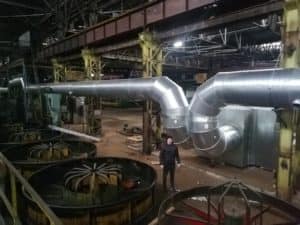 Монтаж вентиляции на крупном заводе в Владимирской области.