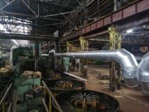 Монтаж вентиляции на крупном заводе в Владимирской области.